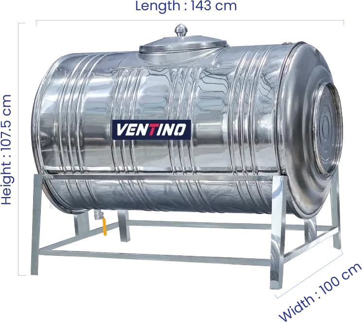500 LTR Horizontal Stainless Steel Water Tank