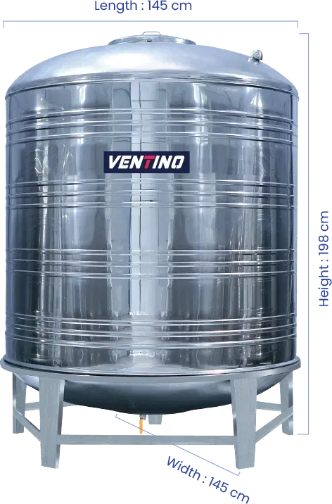 2250 LTR Vertical Stainless Steel Water Tank
