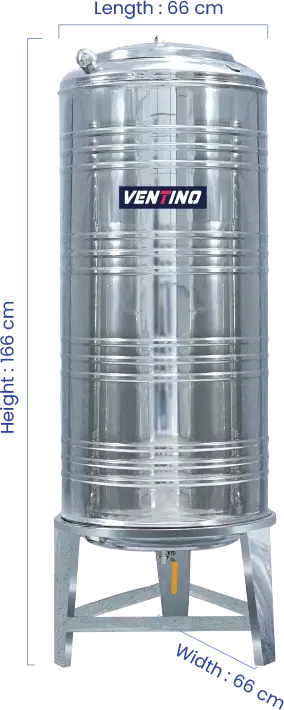 300 LTR Vertical Stainless Steel Water Tank