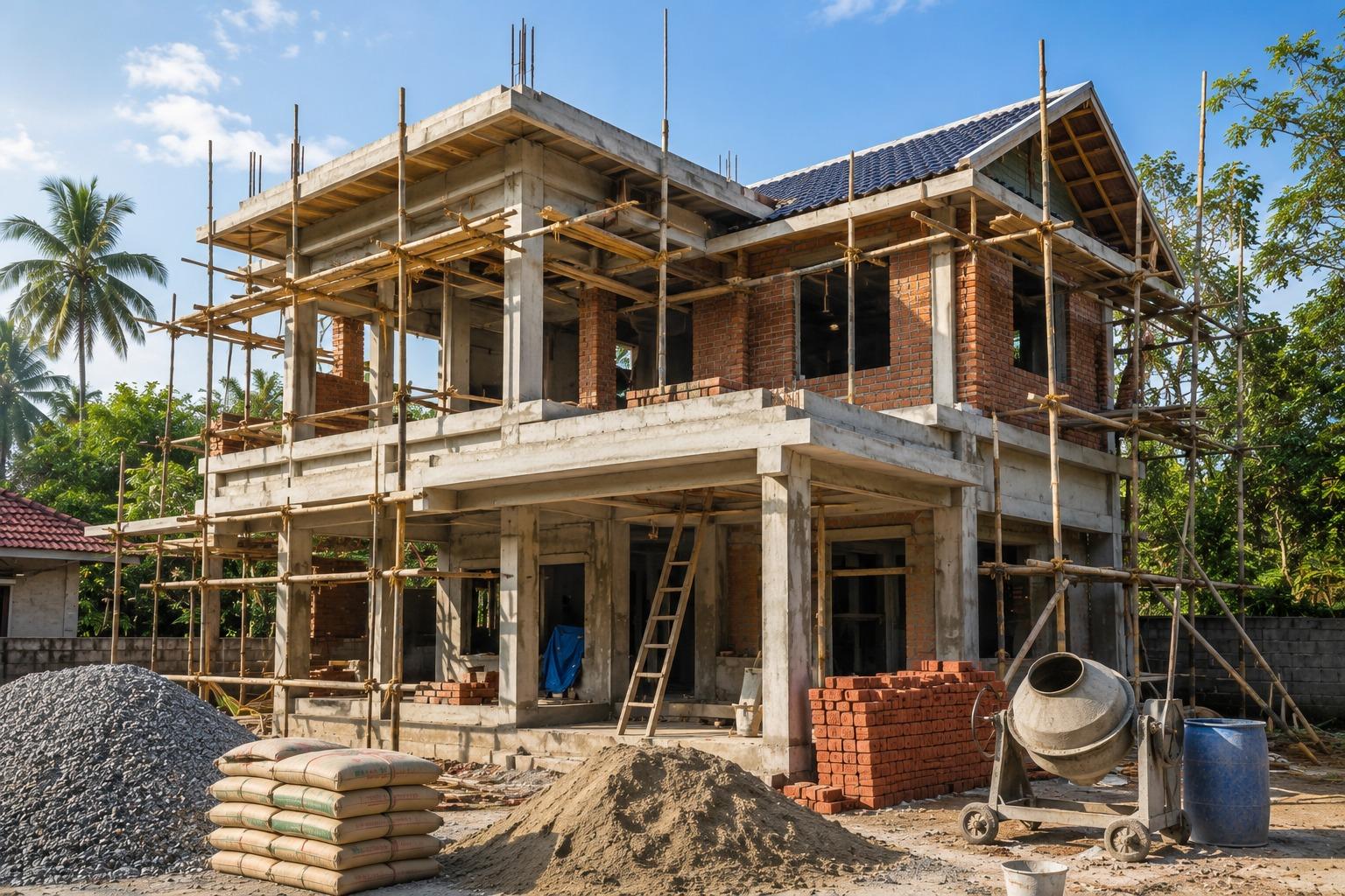 A home under construction in Kerala